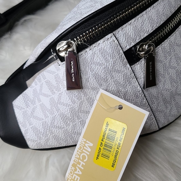 NWT MICHAEL KORS MOTT BRT WHITE MED WAISTPACK BAG - Picture 7 of 9